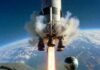 Top 10 Most Historic Space Missions You Need to Know About Saturn V rocket mid-launch with Earth curvature visible below,