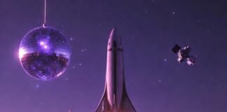 Private Space Companies: The New Frontier of Space Exploration reusable rocket standing vertically on a dusty Texas launchpad at golden hour