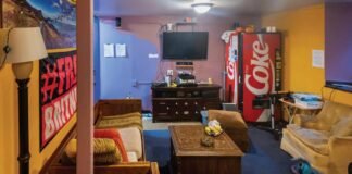 The Rise of Private Space Exploration: Key Players and Innovations standing vertically on a dusty launch pad at golden