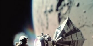 5 Groundbreaking Space Innovations Changing the Game thruster that's leaving a faint rainbow vapor trai