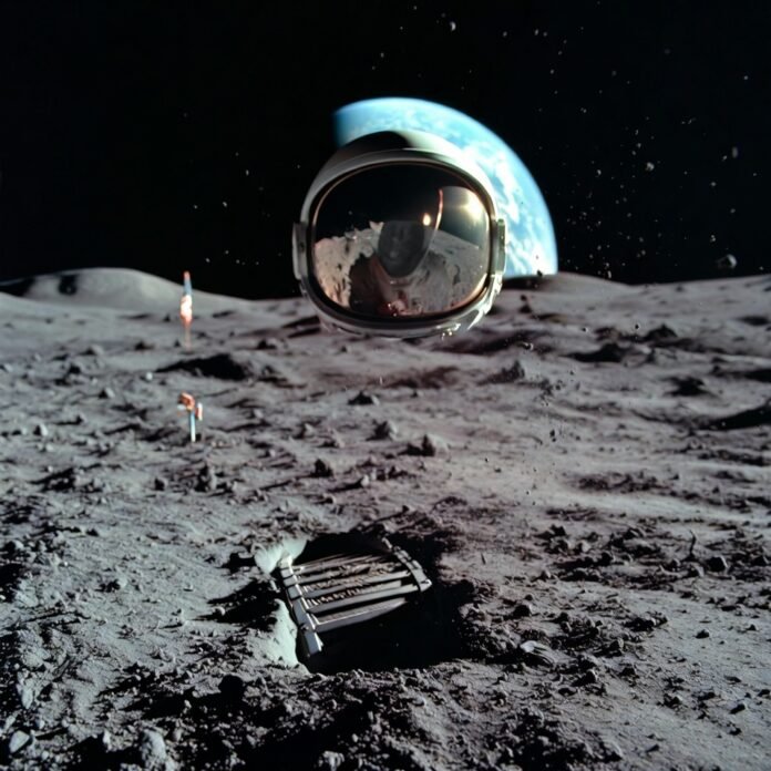 Neil Armstrong’s boot making the first footprint